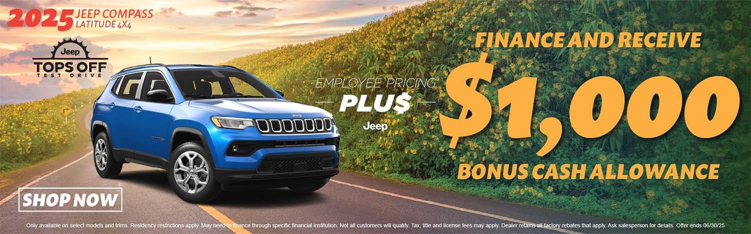Finance and Receive $1,000 Bonus Cash Allowance